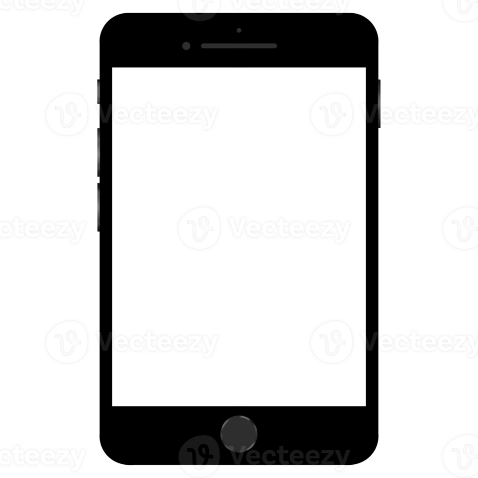 phone with blank screen isolated png
