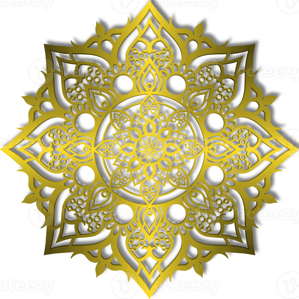 gold mandala ornamental round lace ornament png
