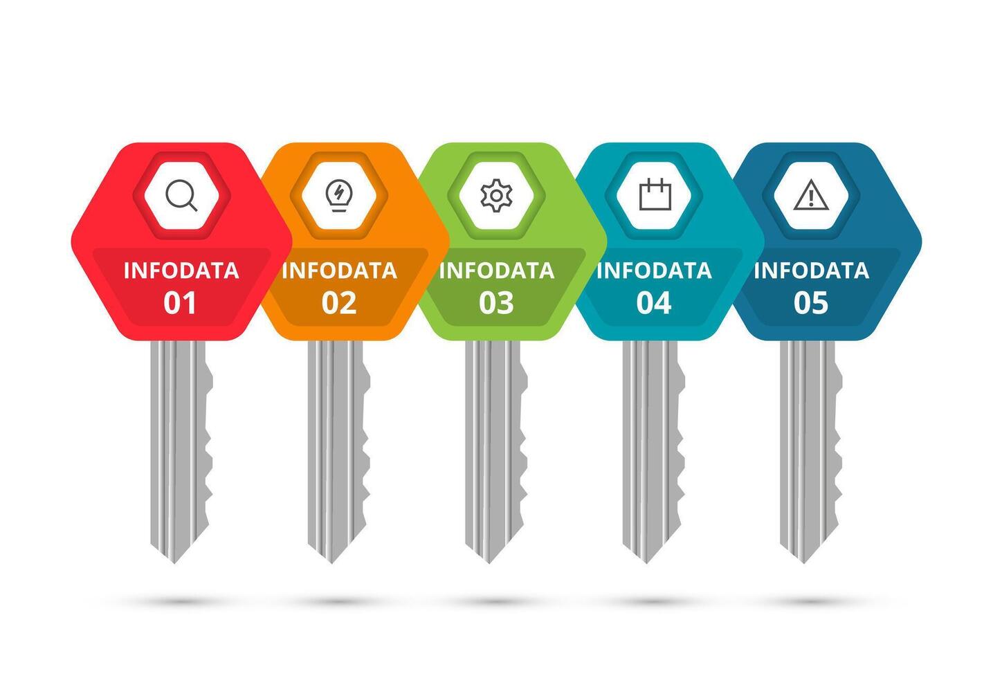 Key concept for infographic with 5 steps, options, parts or processes. Business data visualization. vector
