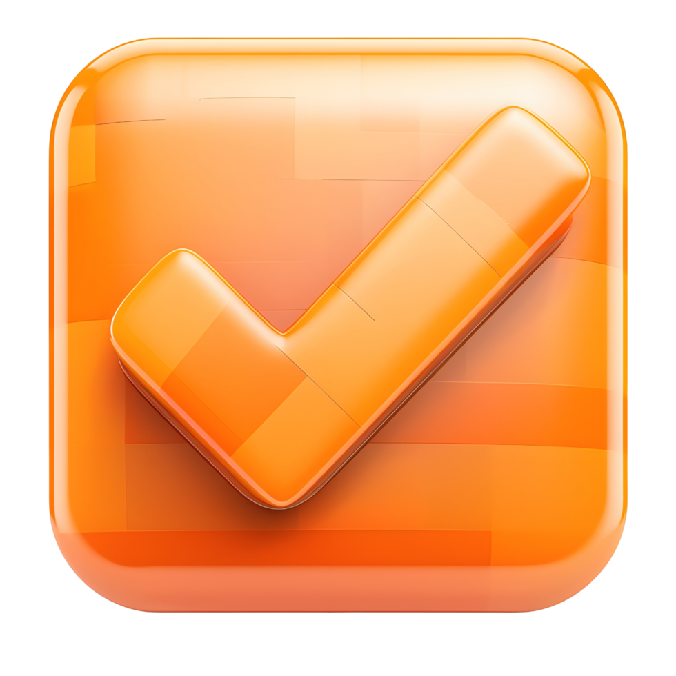 Orange Check mark icon 48233807 PNG