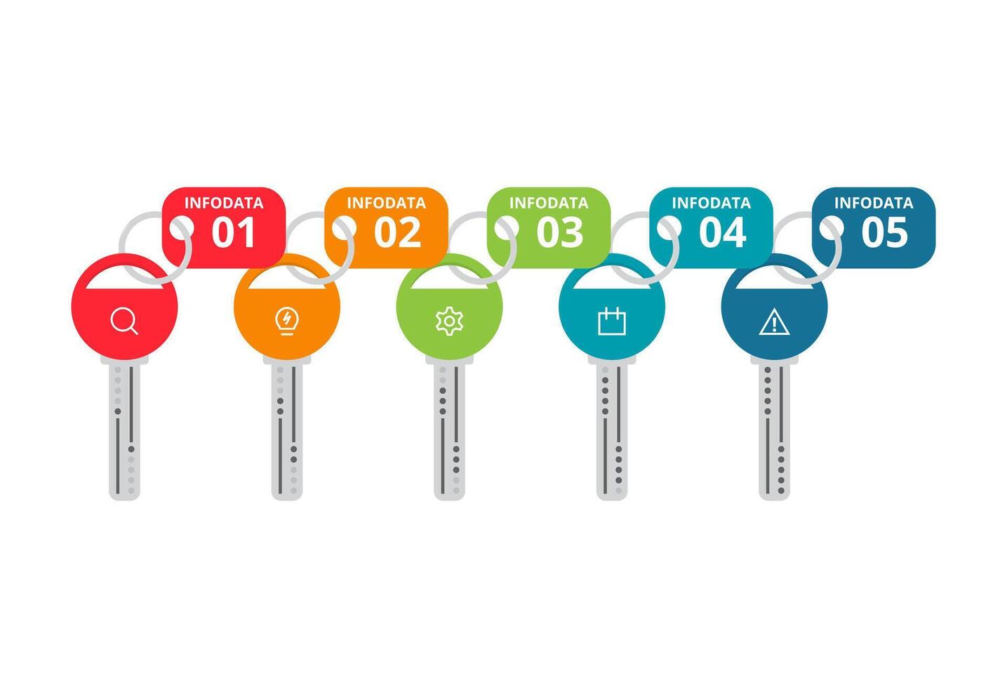 Key concept for infographic with 5 steps, options, parts or processes. Business data visualization. vector