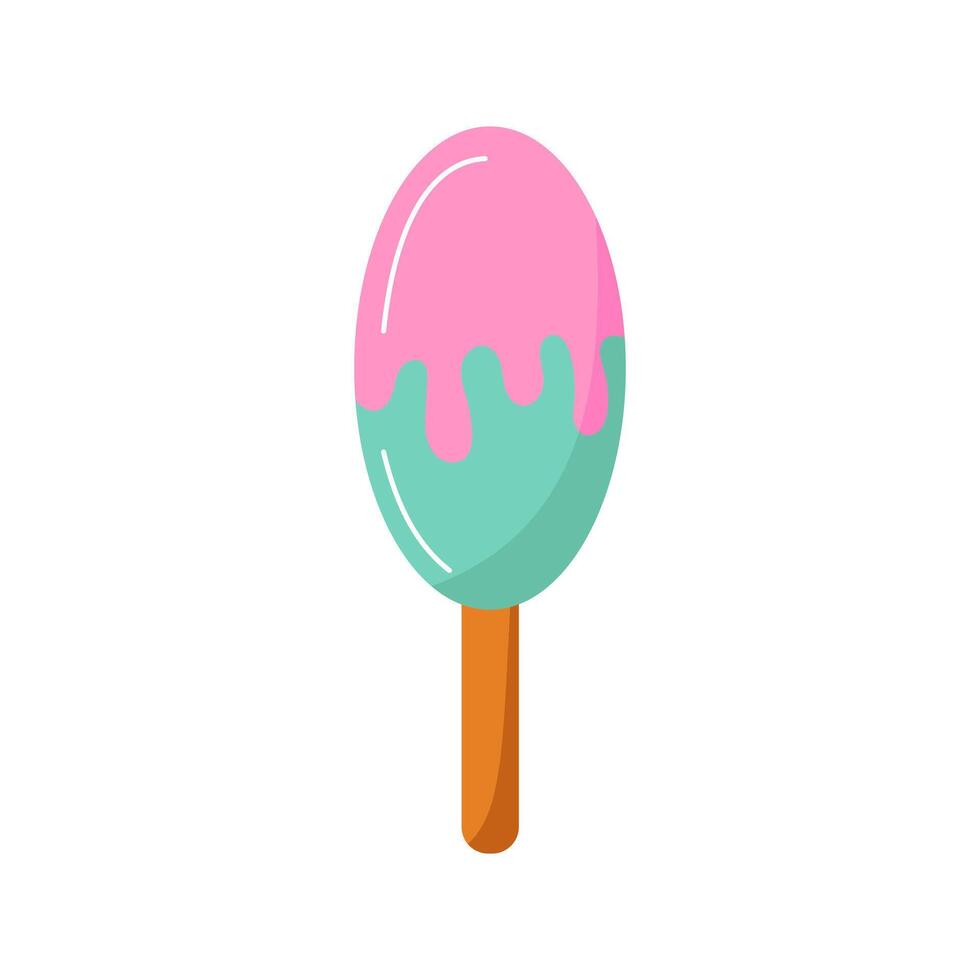 Ice cream on a stick. illustration isolated on white background vector