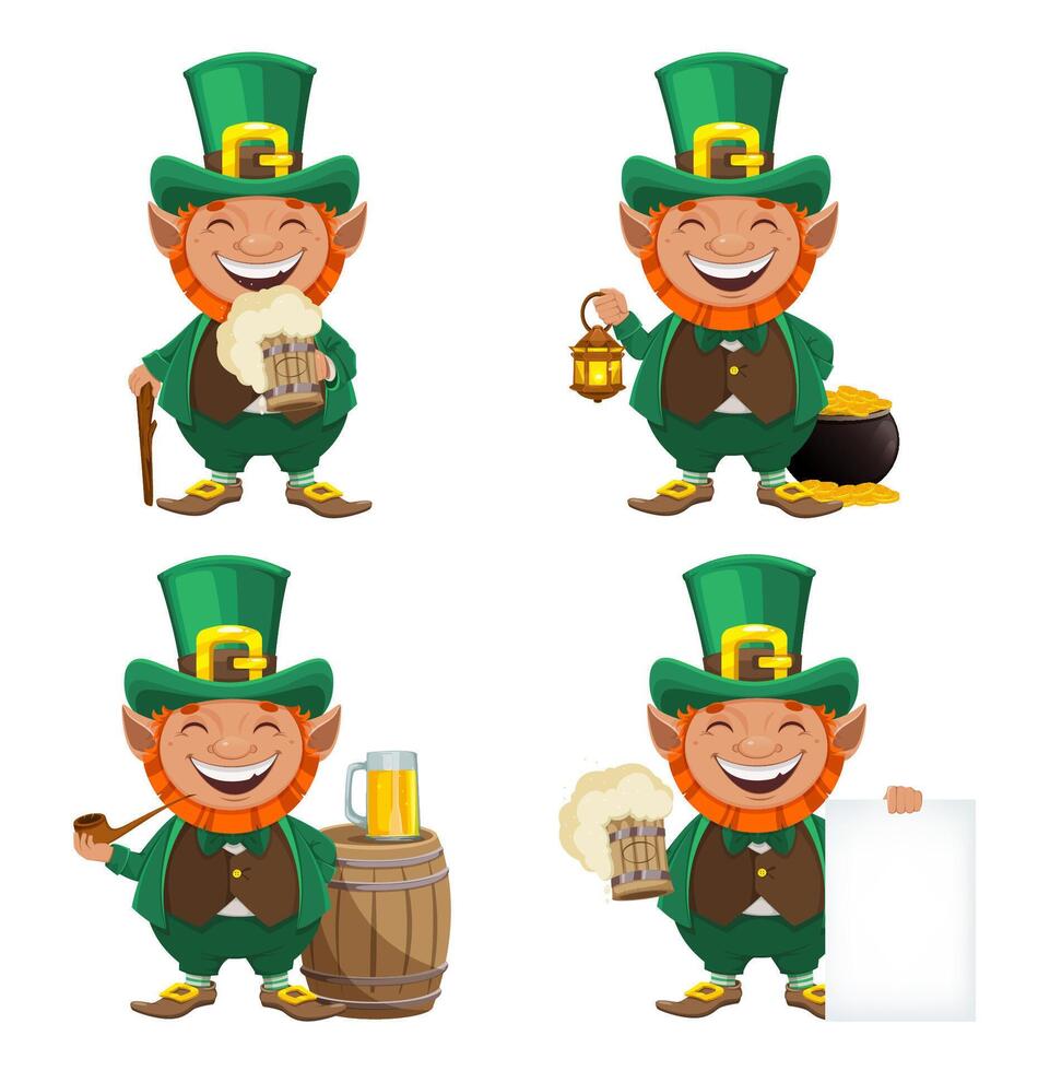 St Patrick's day. Leprechaun cartoon character vector
