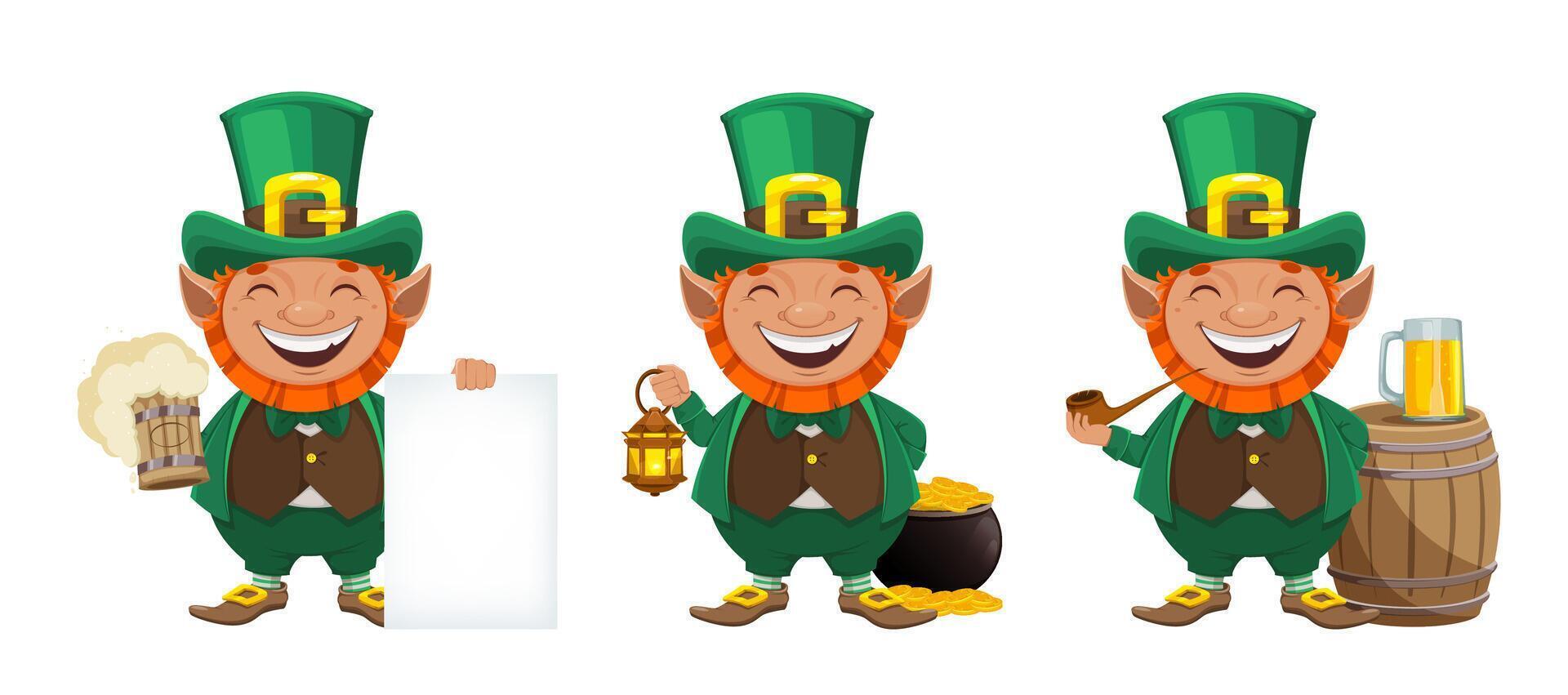 St Patrick's day. Leprechaun cartoon character vector