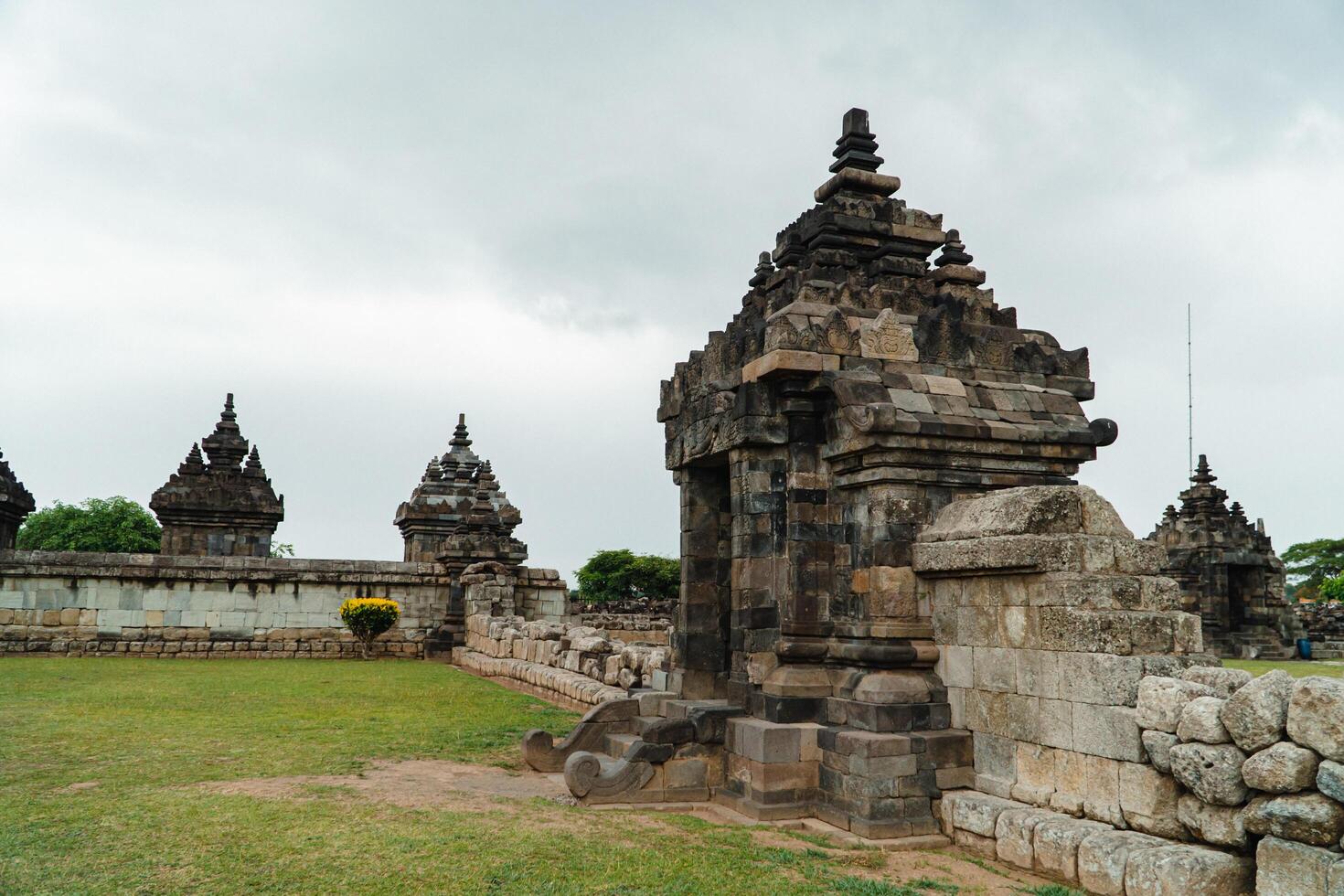 Plaosan Temple in Klaten, Central Java, Indonesia is a historical place and a popular tourist destination. Plaosan Temple is a Buddhist temple with ancient stone buildings arranged into buildings photo