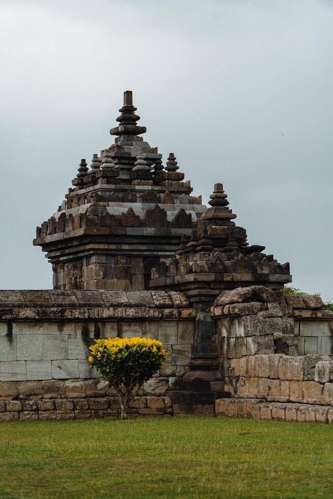 Plaosan Temple in Klaten, Central Java, Indonesia is a historical place and a popular tourist destination. Plaosan Temple is a Buddhist temple with ancient stone buildings arranged into buildings photo