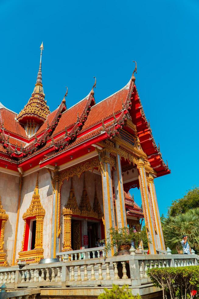 Phuket, Thailand, 2024 - The magnificent Wat Chalong Buddhist temple was built in the 19th century, apart from being a house of worship it is also a popular tourist destination in Phuket. photo