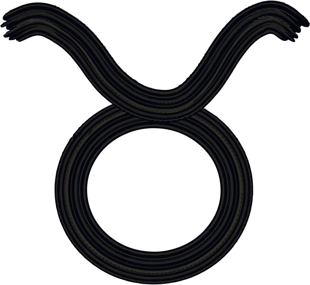Zodiac sign Taurus astrological horoscope symbol. Gouache brush stroke vector