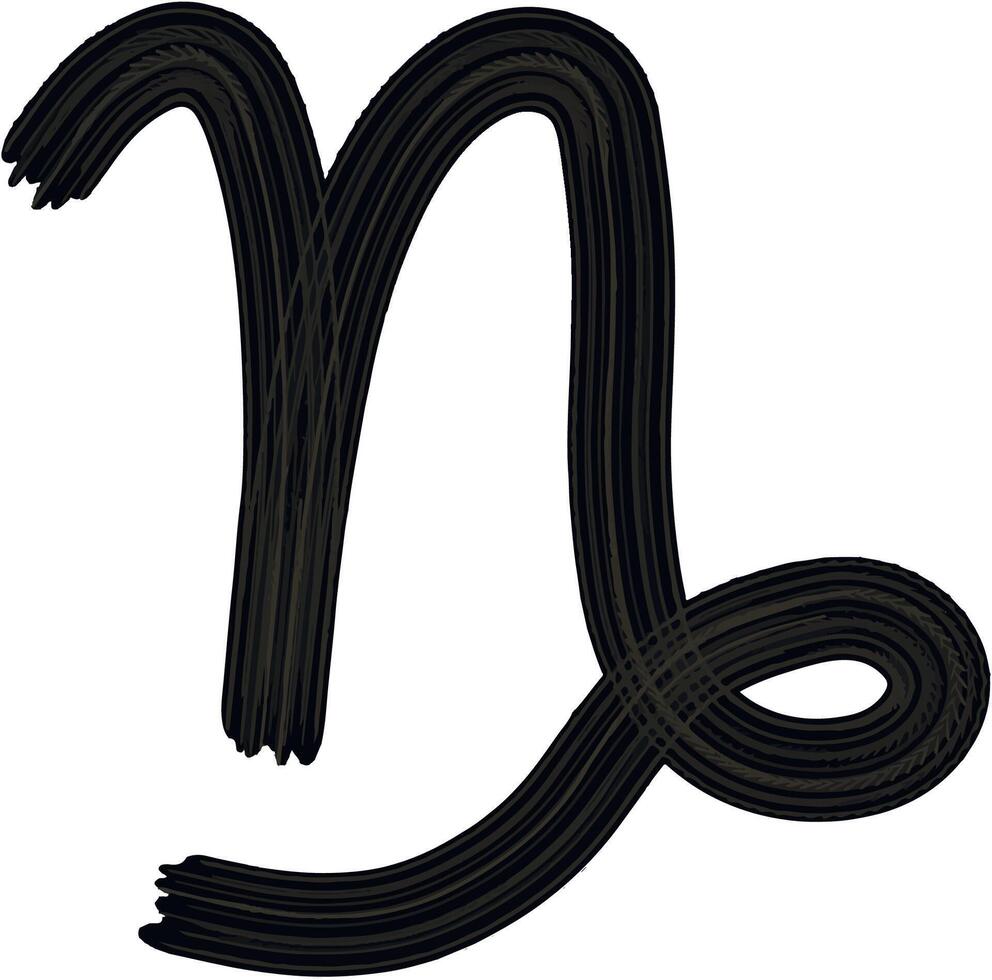 Zodiac sign Taurus icon. hand drawn astrological horoscope symbol. Gouache brush stroke black color. vector
