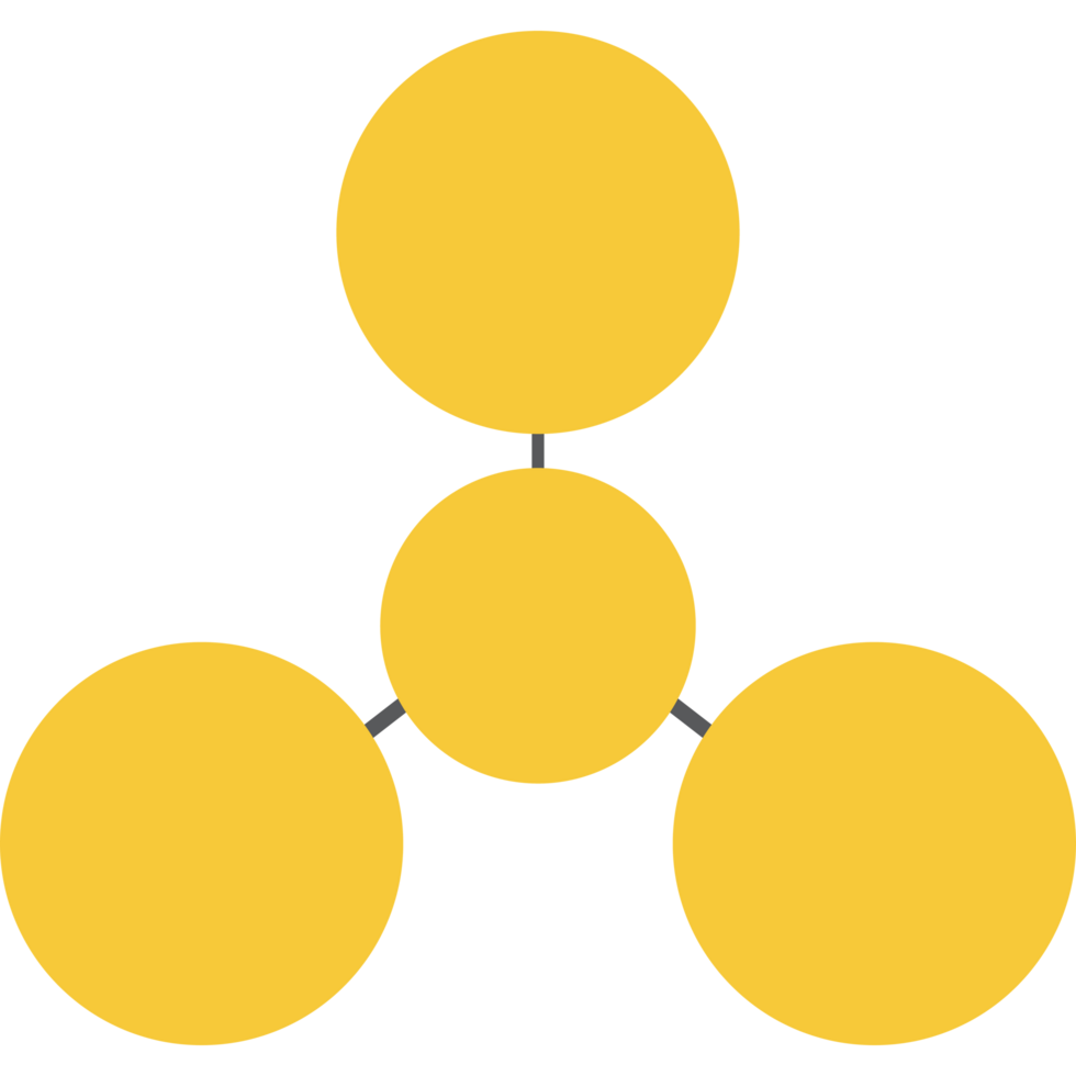 Venn diagram chart template yellow color png