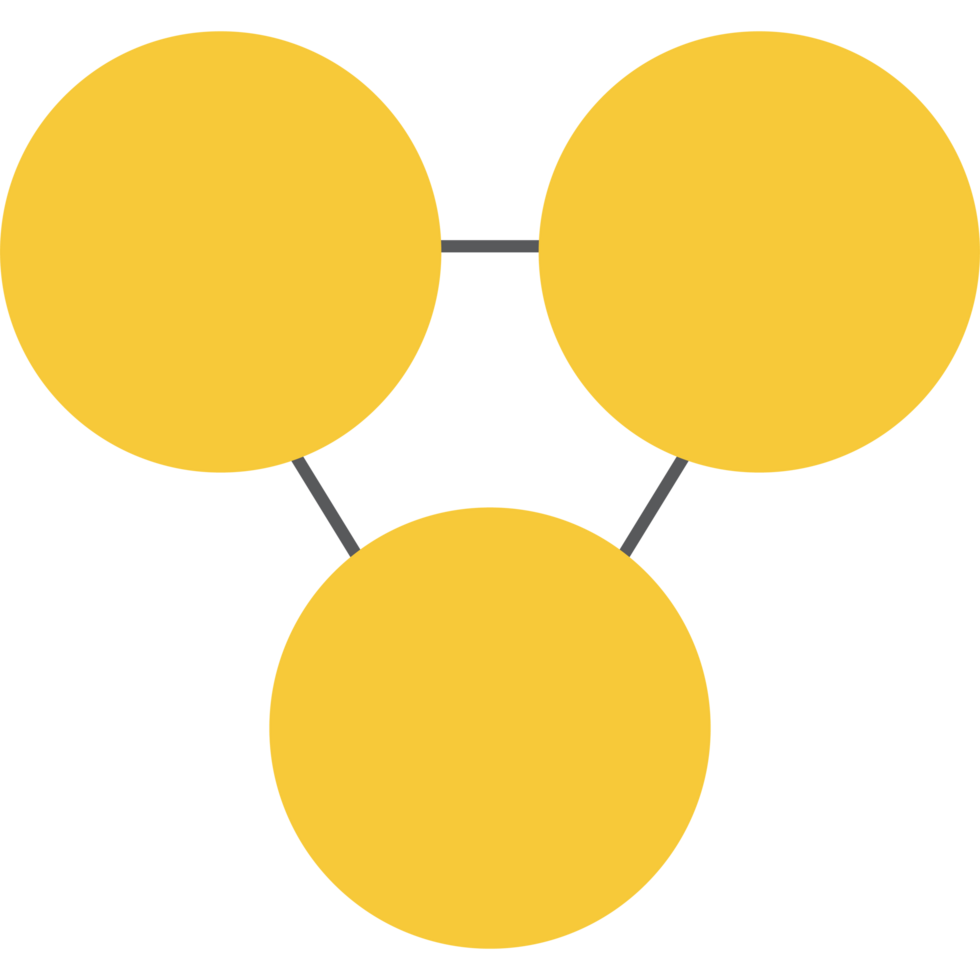 Venn diagram chart template yellow color png