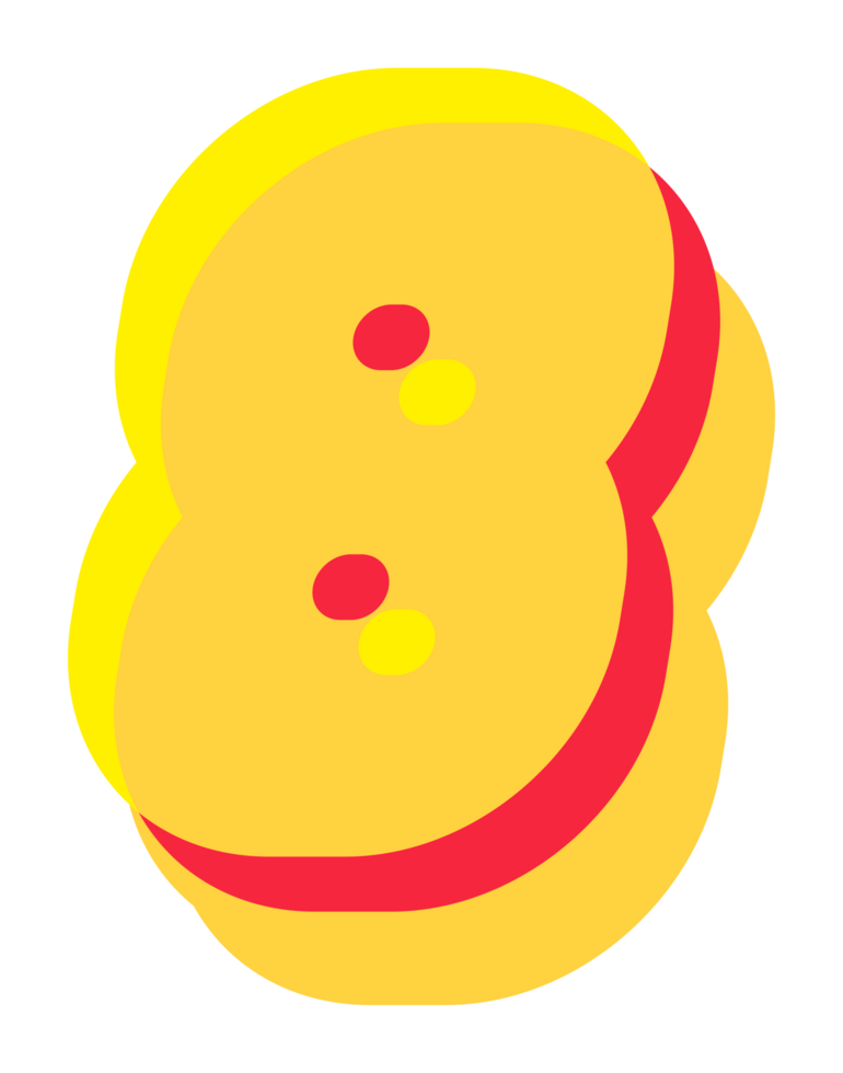 8 number 3d style colorful modern typography png