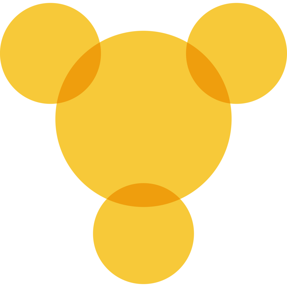 Venn diagram chart template yellow color png