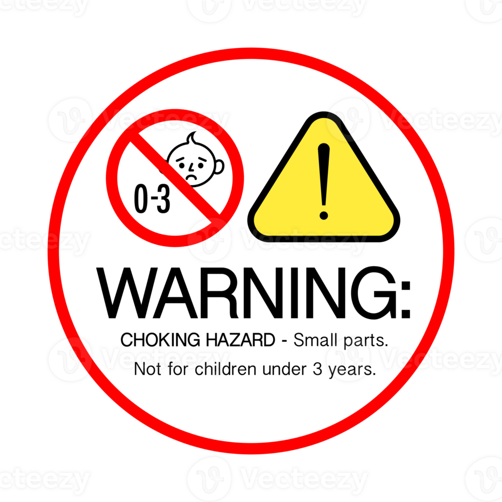 【限定品】CHOKE HAZARD チョークハザード　MINI Warning Caution Choking Hazard Small Parts Stock Vector