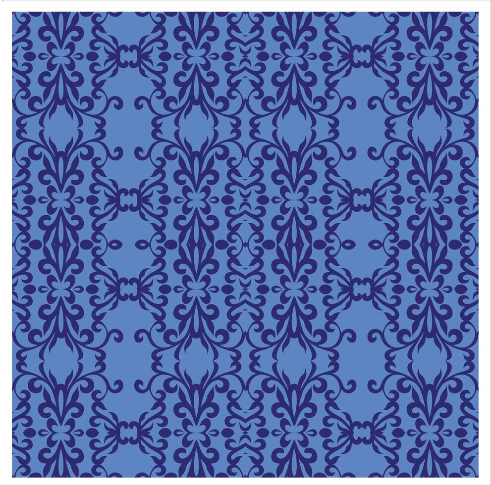 blue floral seamless background pattern design vector