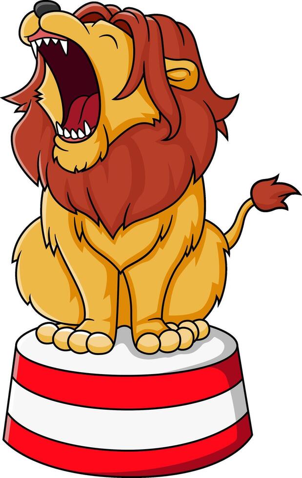 Cute cartoon lion in the circus vector