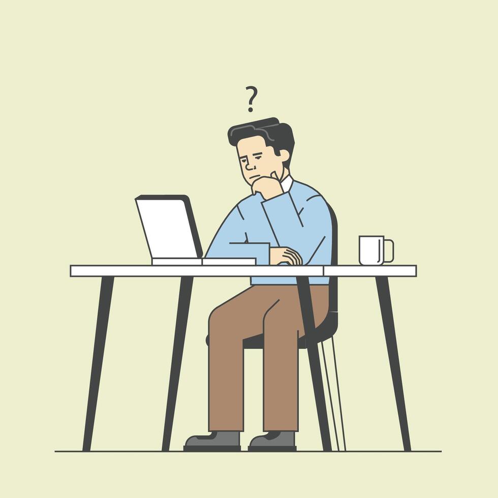 man work in office vector
