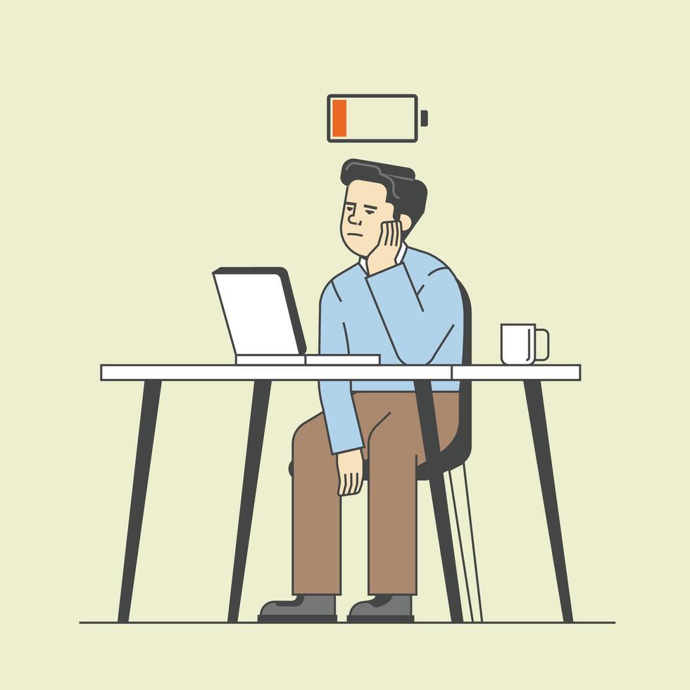 man work in office vector