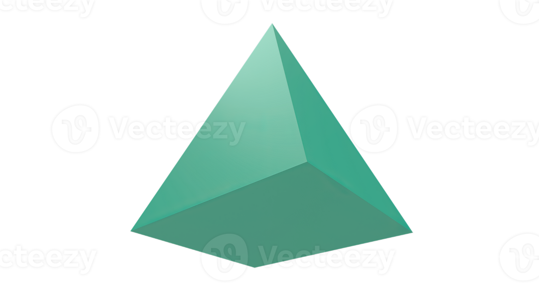 A green pyramid is shown on a transparent background png