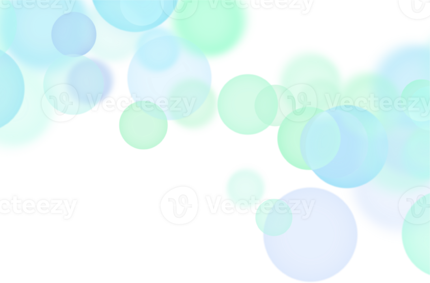 A series of blue and green circles are scattered across a transparent background png