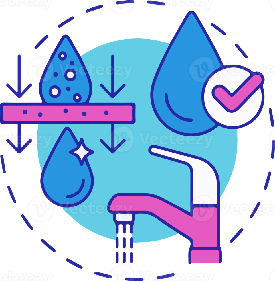 A graphic of a sink with a water droplet on it, water management png