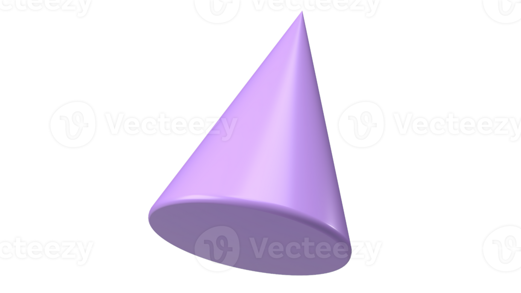 A purple cone shape is shown on a transparent background png