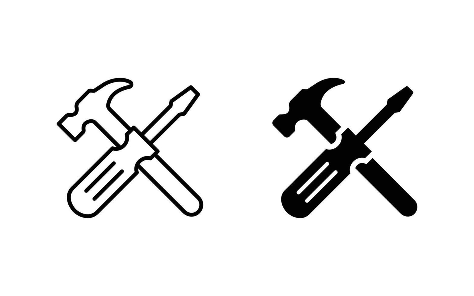 Tools icon set. Repair icon, Wrench, screwdriver and gear icon vector
