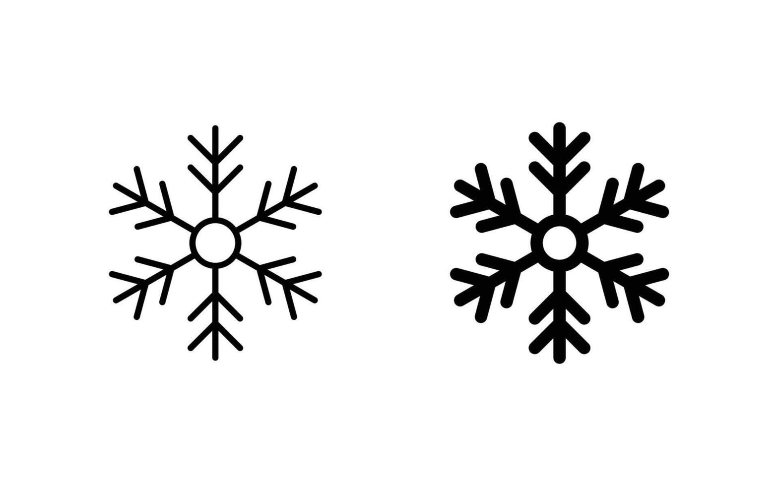 snowflake line icon set For Web and mobile apps vector