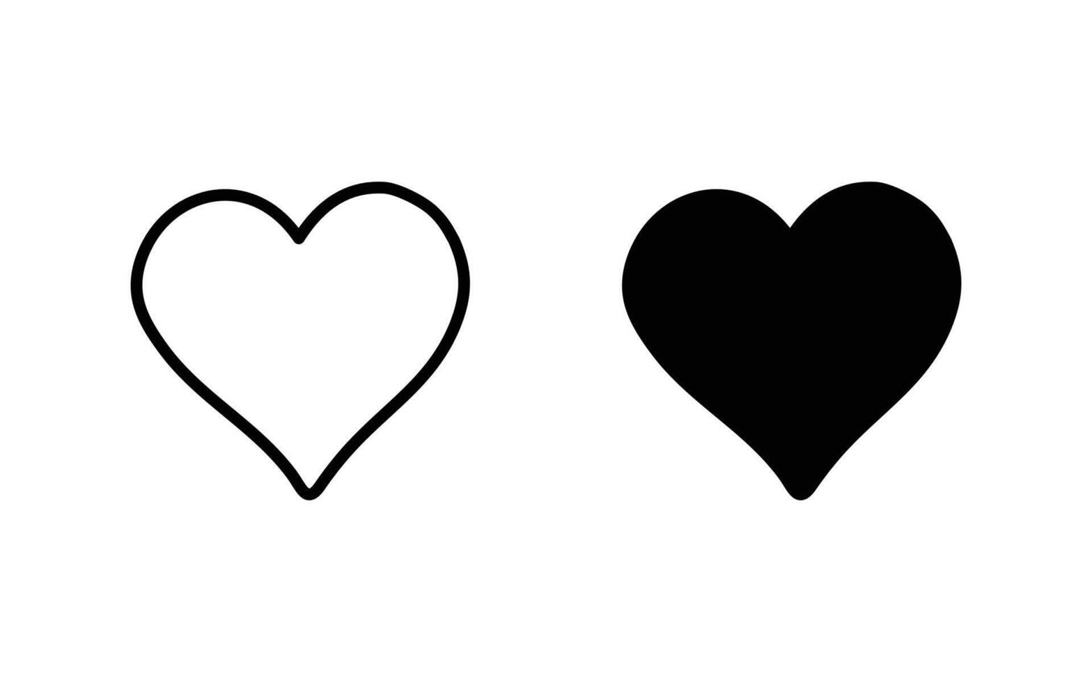 heart icons set, love symbols vector