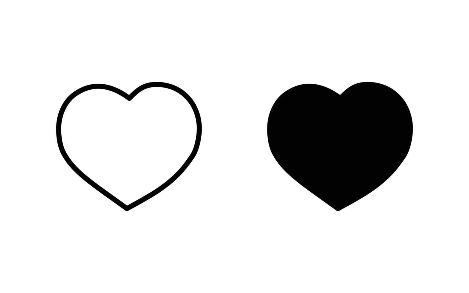 heart icons set, love symbols vector