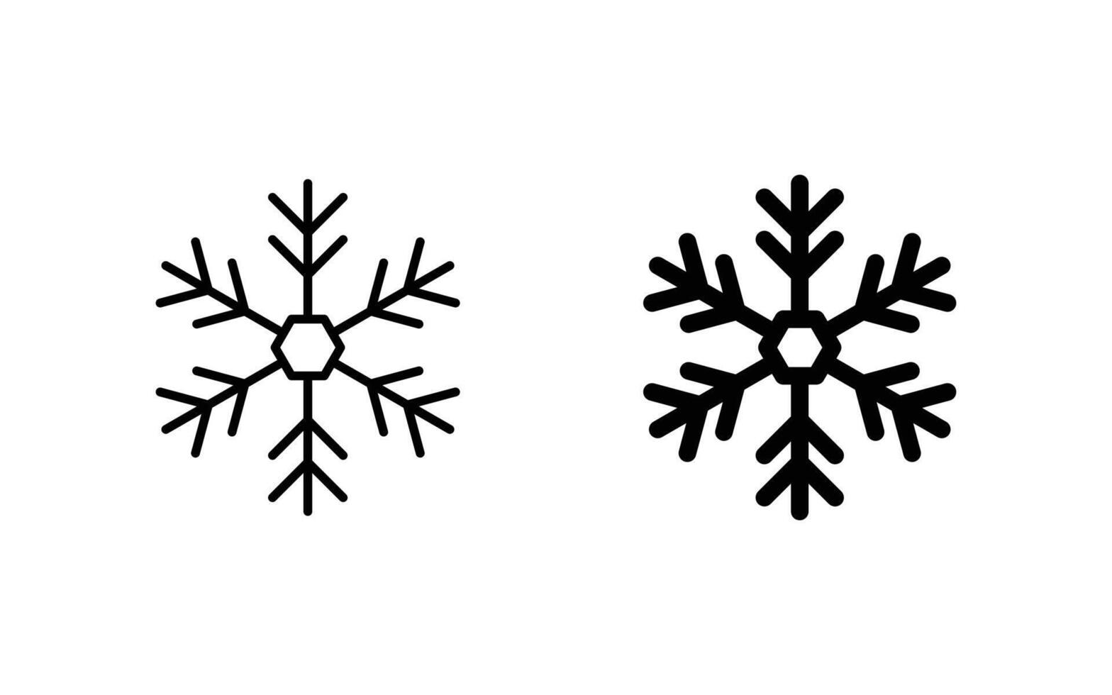 snowflake line icon set For Web and mobile apps vector