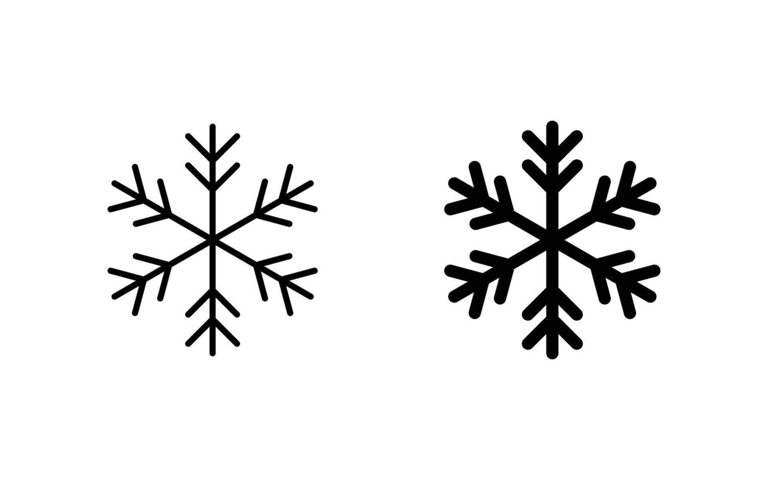 snowflake line icon set For Web and mobile apps vector