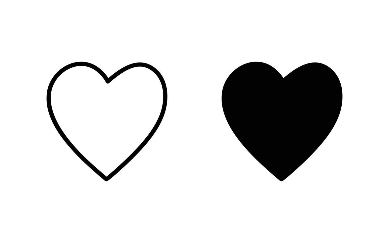 heart icons set, love symbols vector