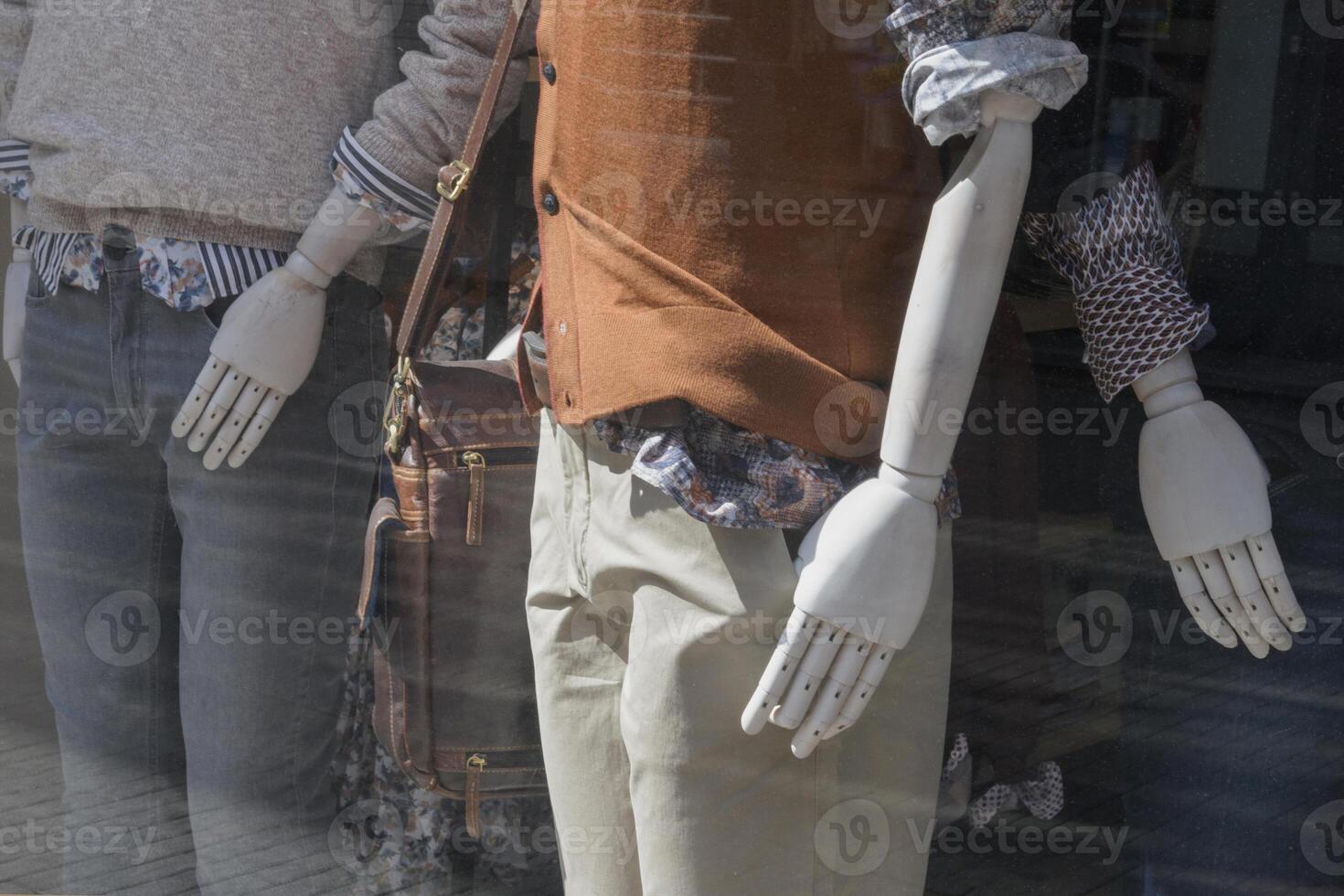 Mannequins in fashionable clothes. lifestyle. Fragment of a modern clothing store photo