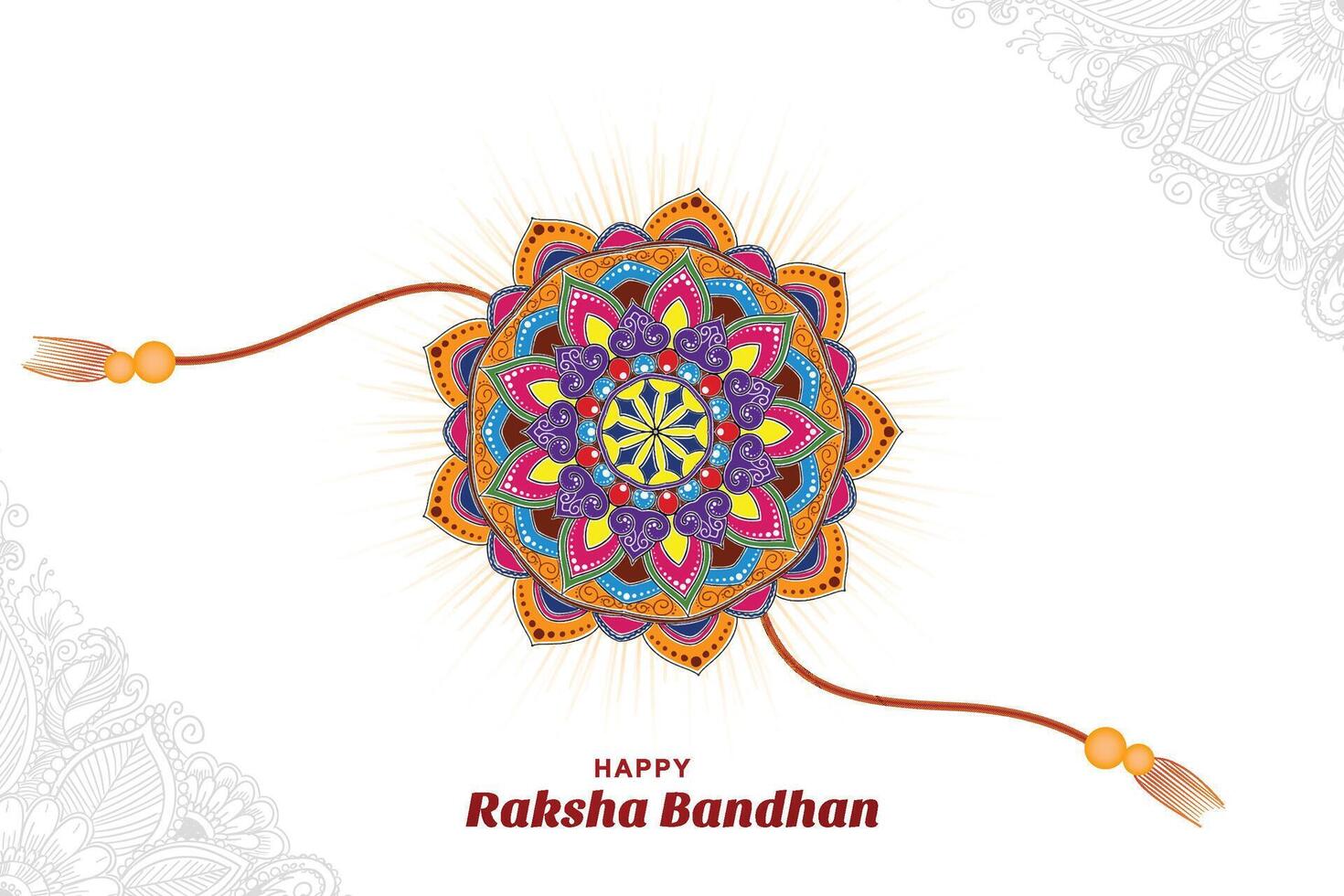 Happy raksha bandhan decorative colorful rakhi festival card design vector