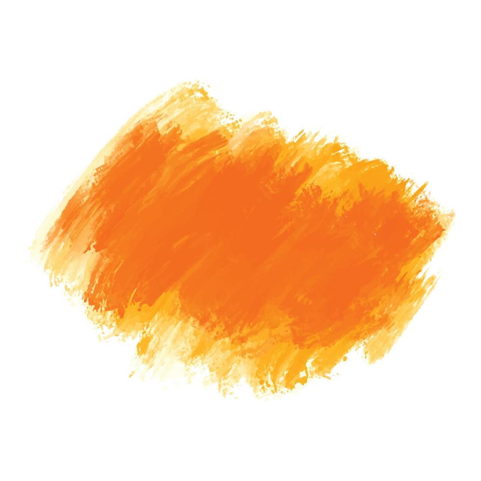 Abstract yellow watercolor brush stroke on white background vector