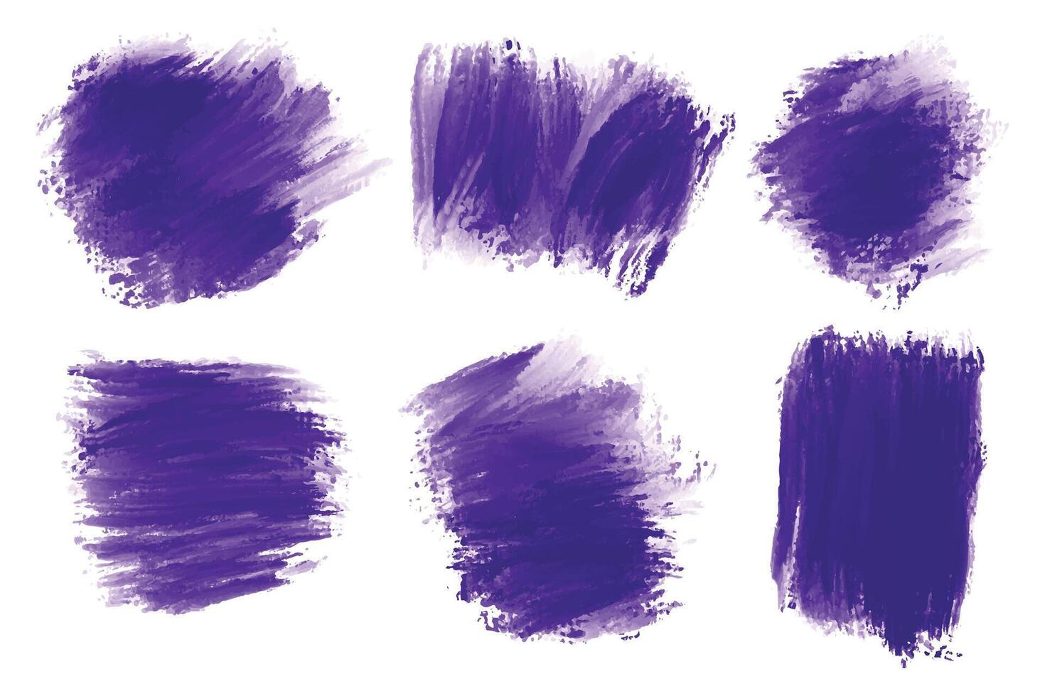 Modern purple watercolor brush stroke set design vector