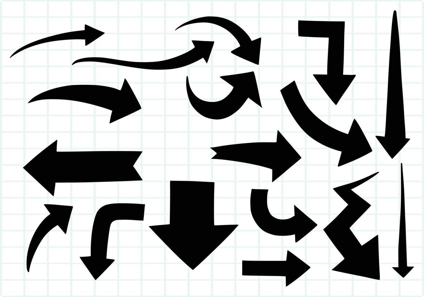 Modern directional black arrows set design vector