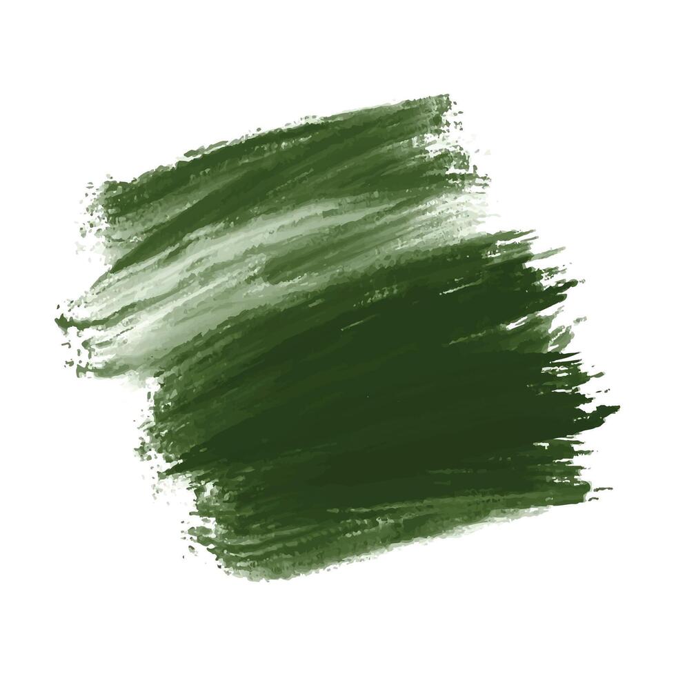 Abstract dark green watercolor brush stroke on white background vector