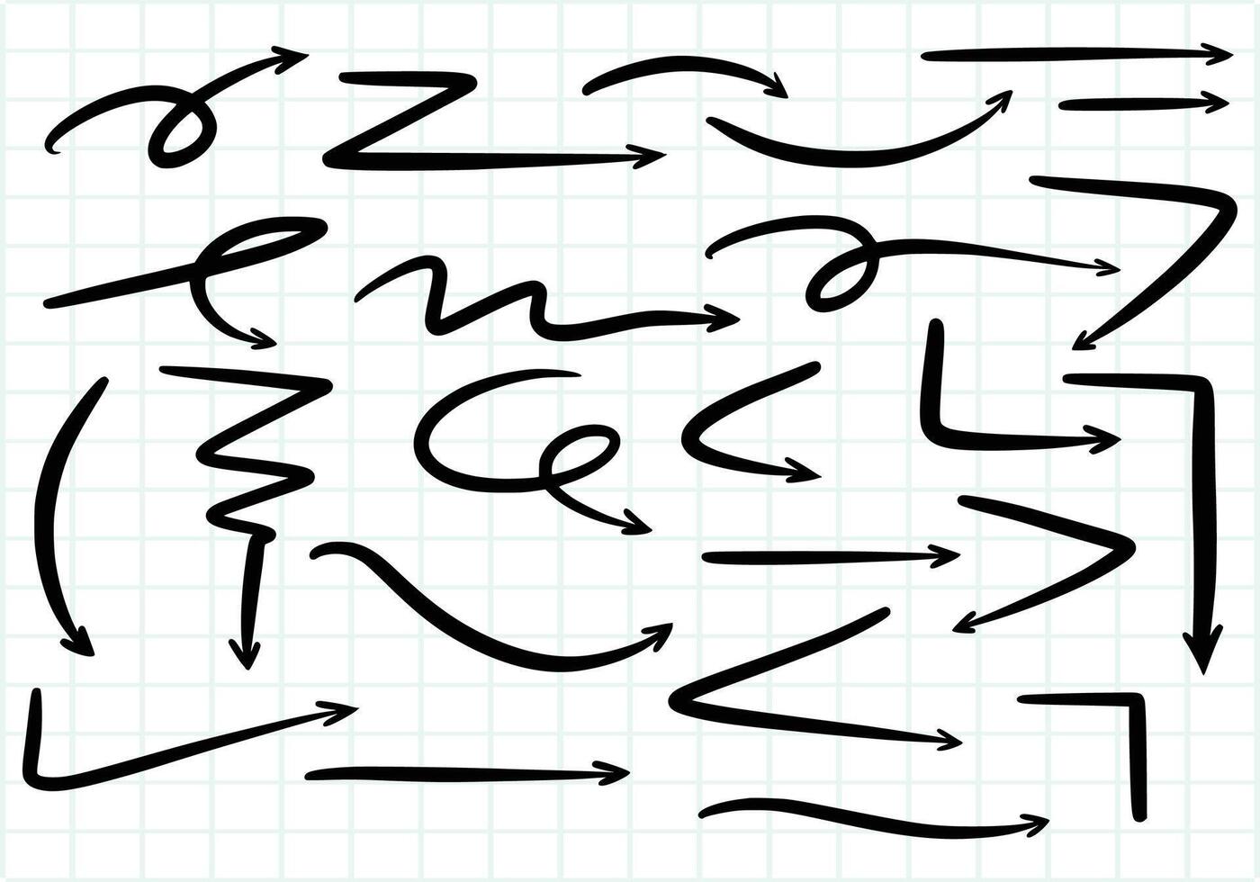 Hand draw directional arrows set sketch design vector