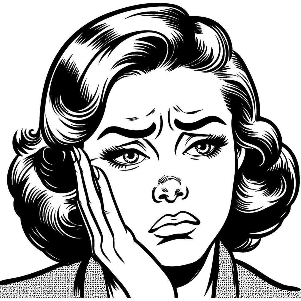 Vintage Retro Woman Disappoin... vector