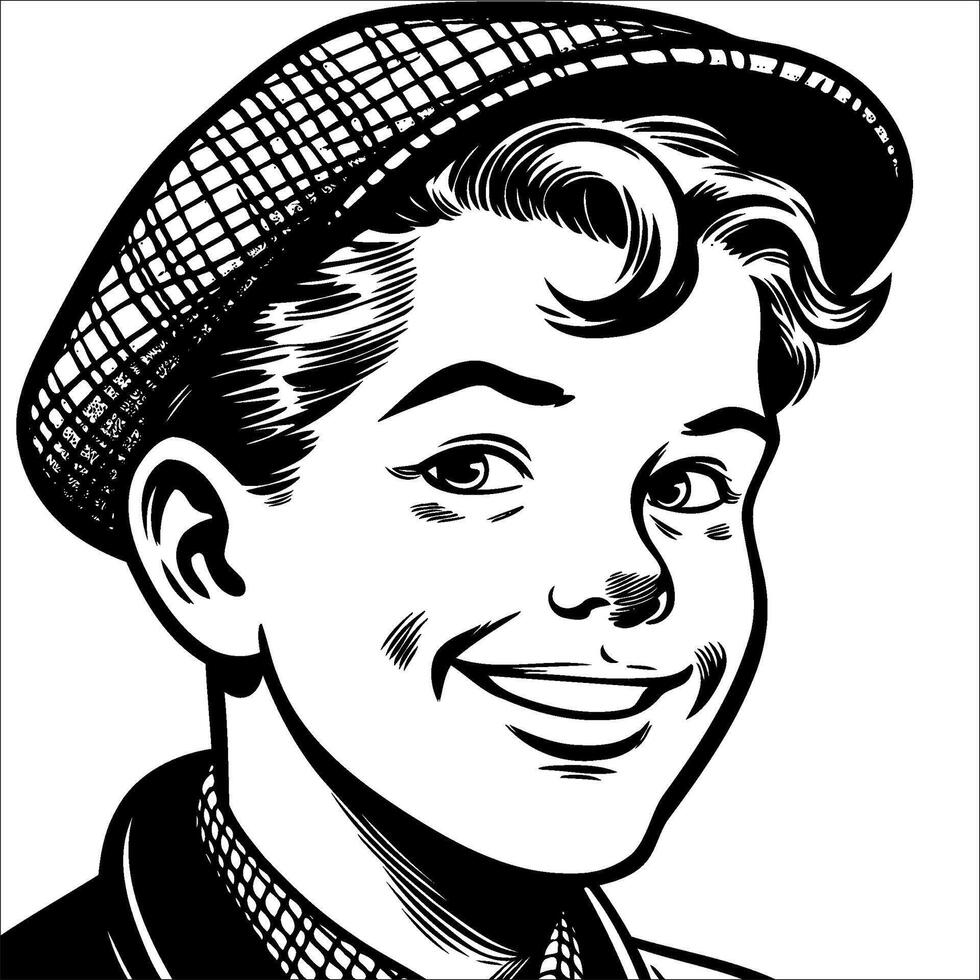 1940's retro smiling little b... vector