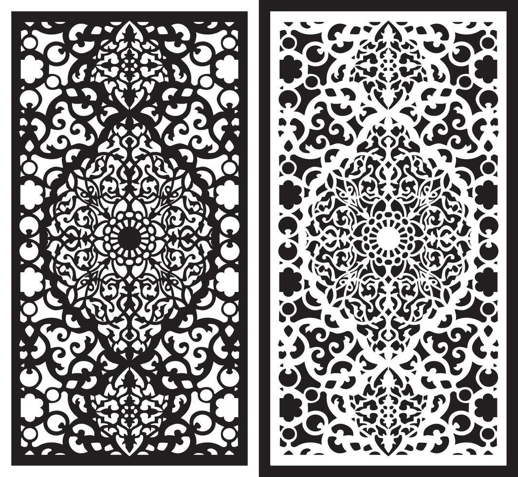 laser cutting motifs for partitions, fences and facades vector