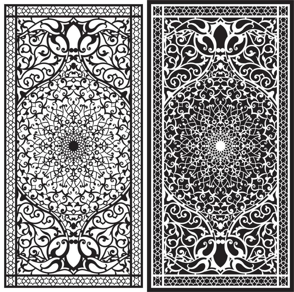 laser cutting motifs for partitions, fences and facades vector