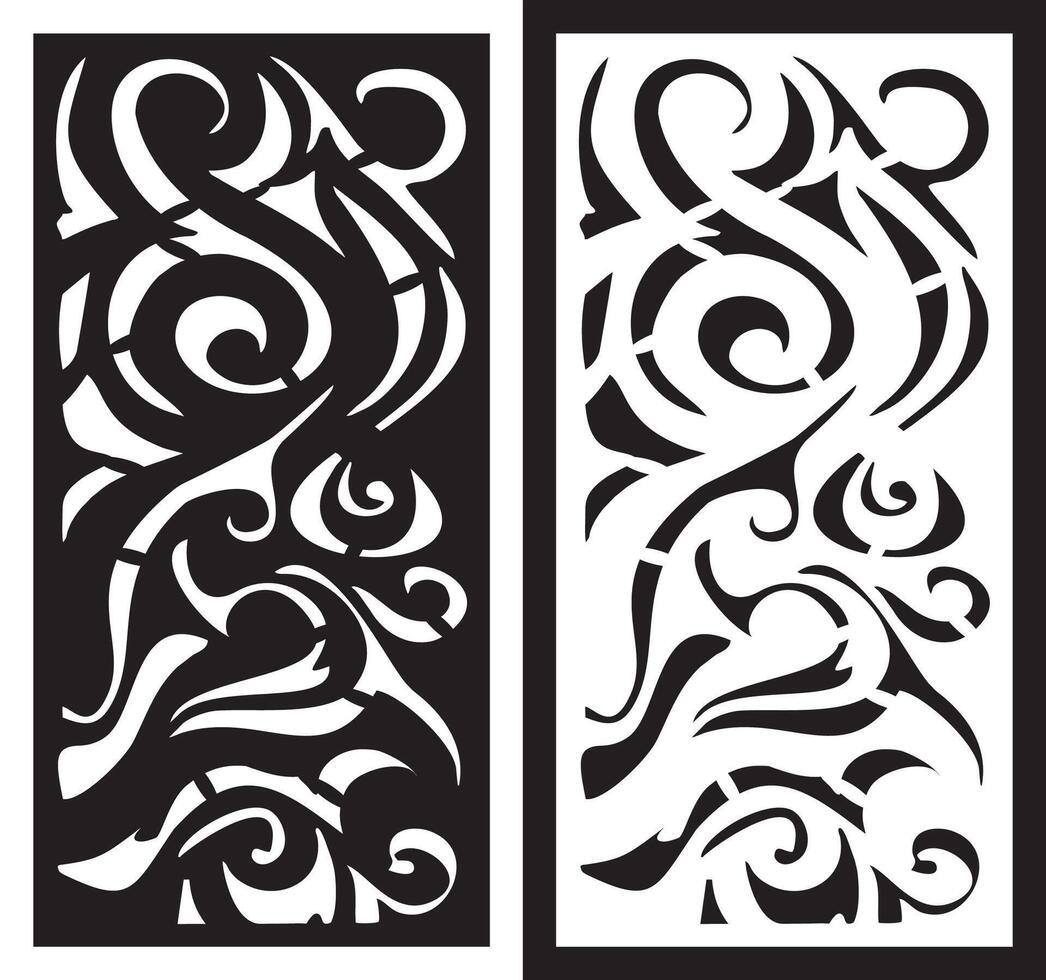 laser cutting motifs for partitions, fences and facades vector