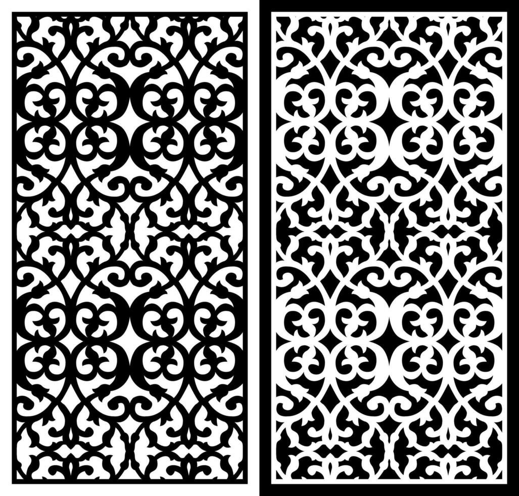 laser cutting motifs for partitions, fences and facades vector