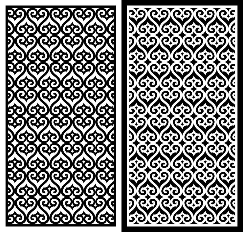laser cutting motifs for partitions, fences and facades vector
