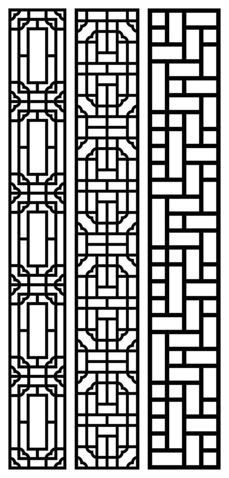 laser cutting motifs for partitions, fences and facades vector