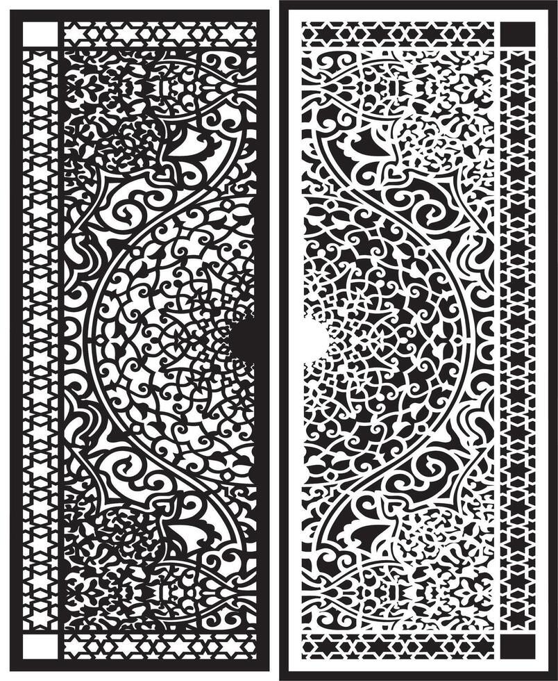 laser cutting motifs for partitions, fences and facades vector