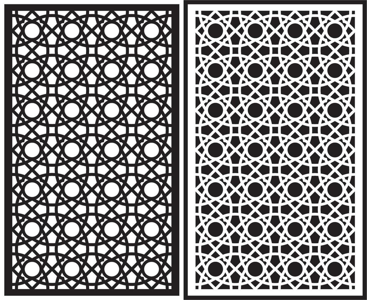 laser cutting motifs for partitions, fences and facades vector